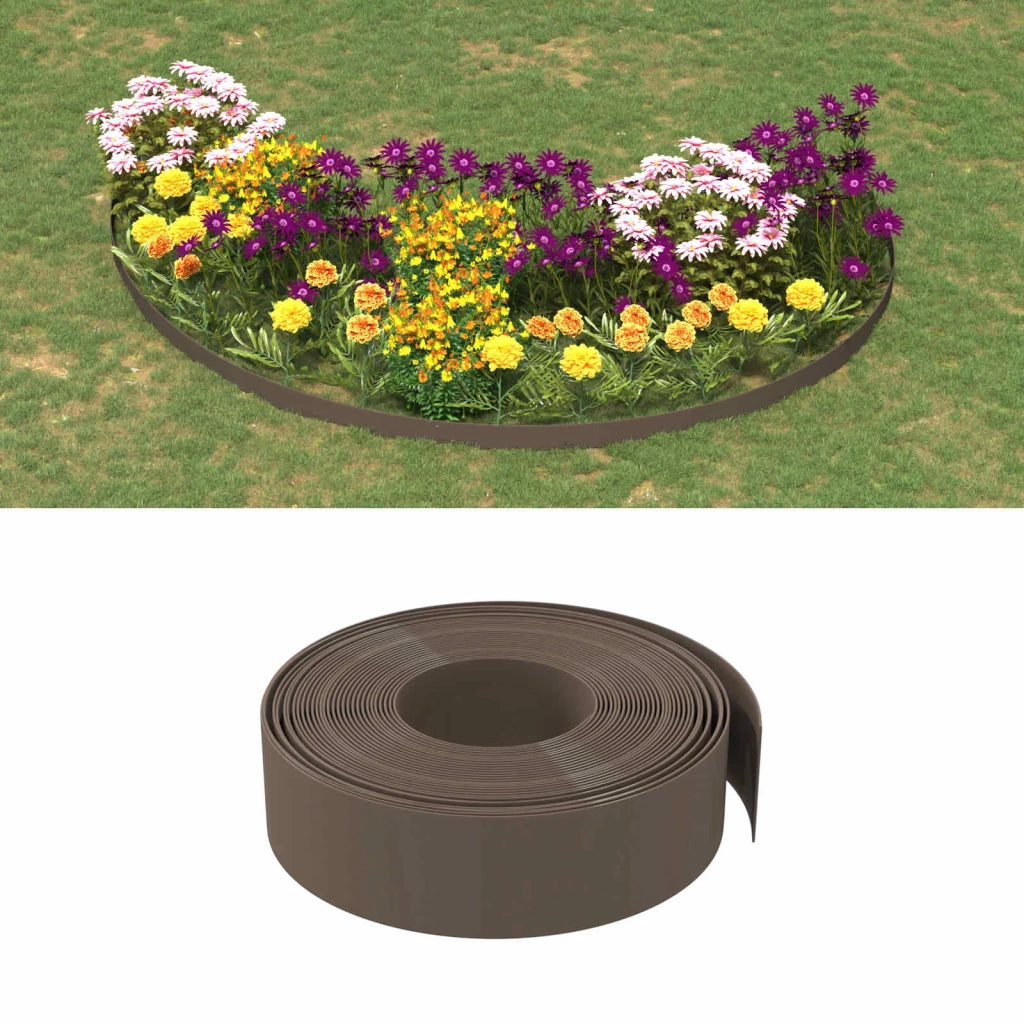 Bordatura per giardino 25 m 15 cm PE Marrone 42036850
