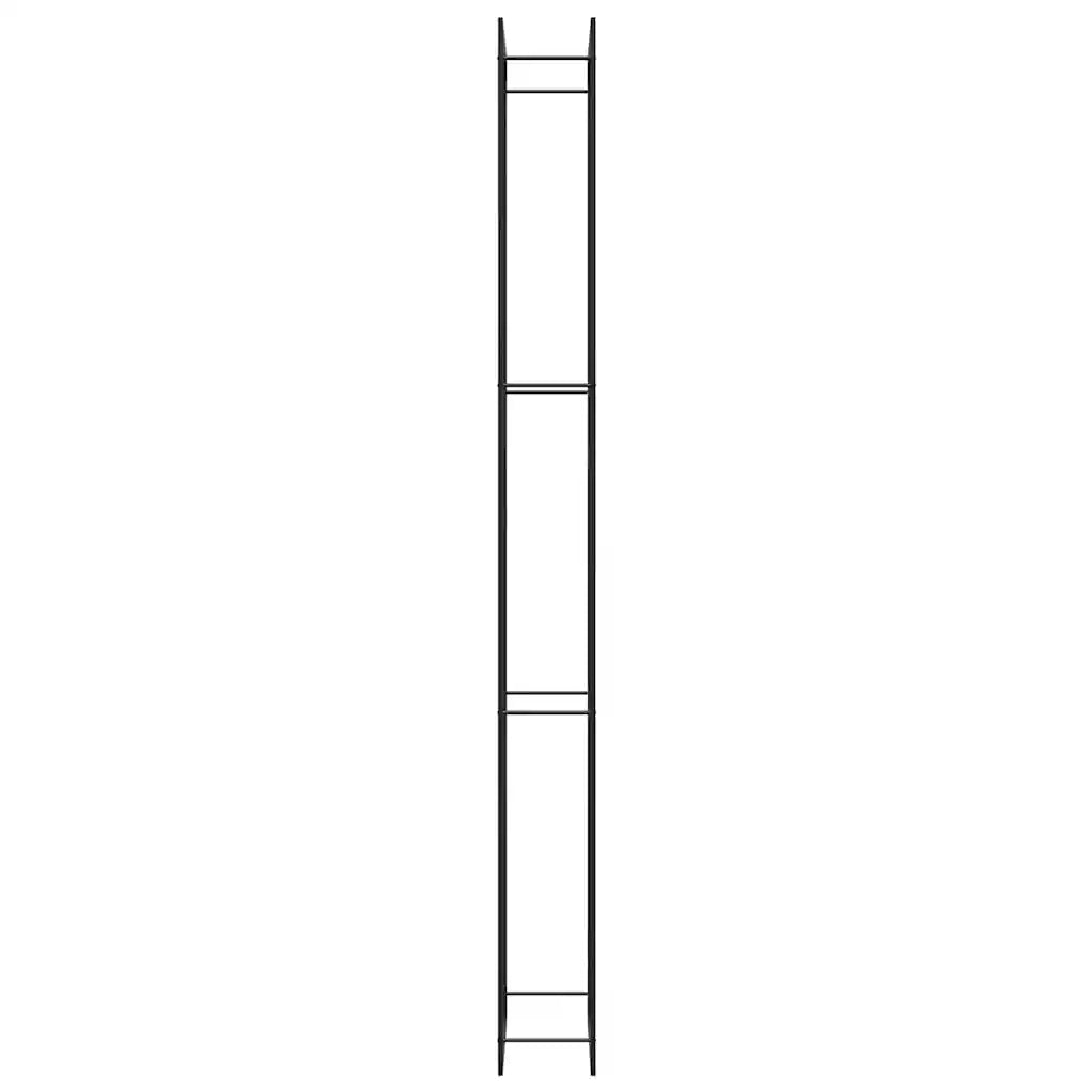 Portalegna-Scaffale per Legna Nero Opaco 110x28x312 cm in Acciaio