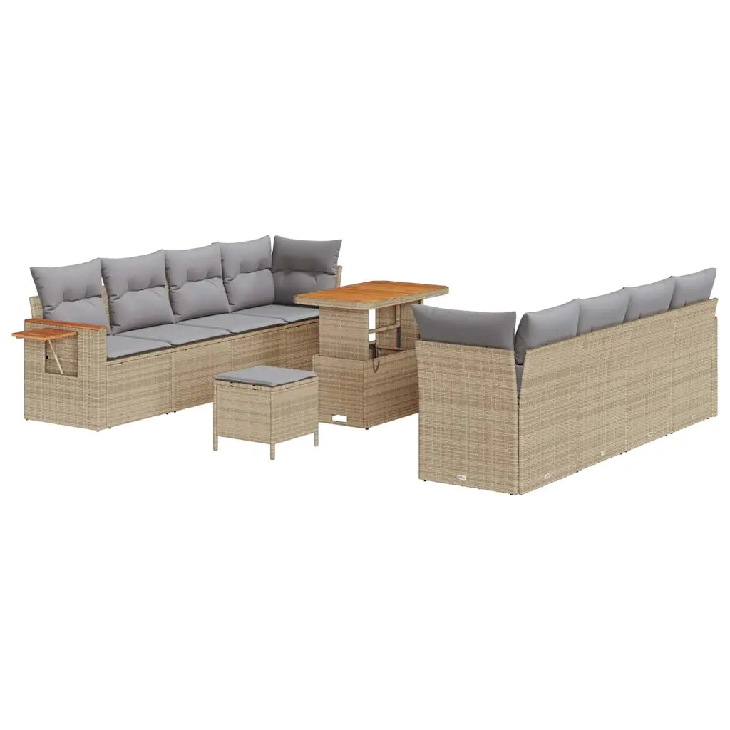 Set Divano da Giardino 12 pcs Beige e Grigio Chiaro polyrattan 3365102