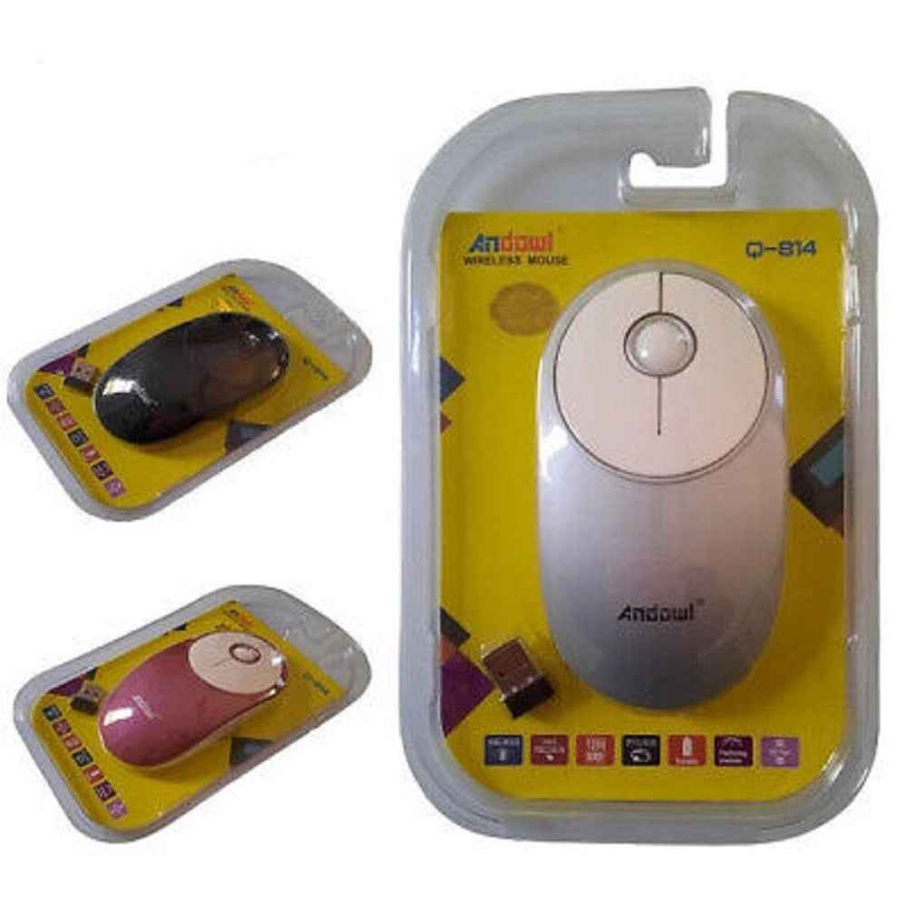 Trade Shop - Mouse Wireless Ottico Senza Fili Usb Notebook Pc Computer 1200 Dpi 2,4ghz Q-814 -