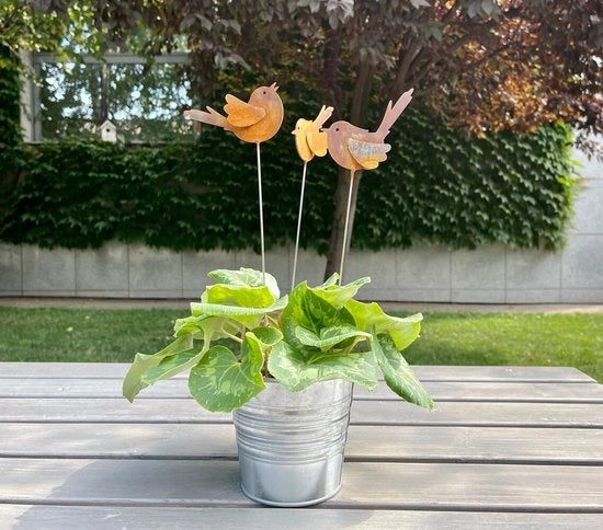 3 Pezzi di Cappuccioli da Giardino in Ruggine Decorazione per Uccelli Decorazione da Giardino di Metallo Decorazione per Alberi di Uccelli Decorazione Esterna (Uccello)