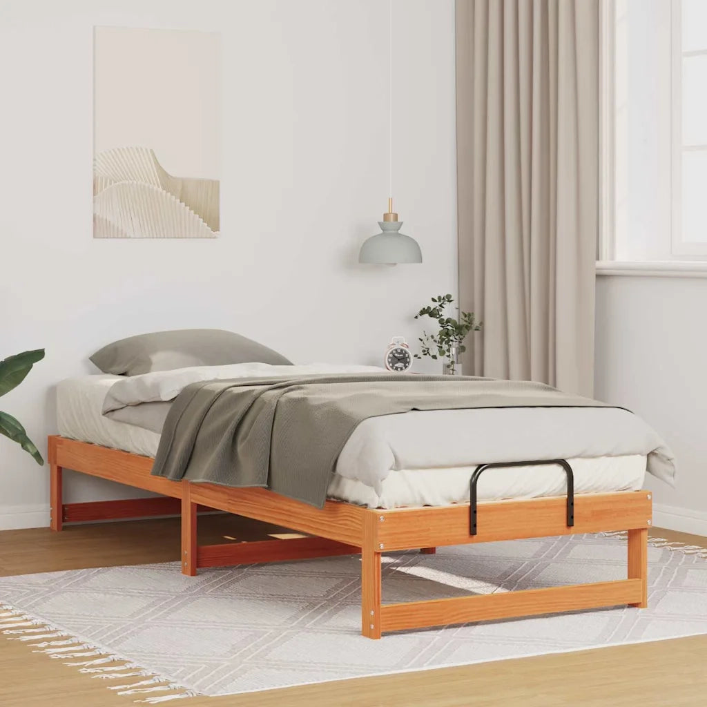 Letto singolo | Letto per adulti | Struttura del letto Marrone 90 x 210 cm Pino massello