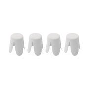 Set 4 sgabelli impilabili in bouclé, bianco