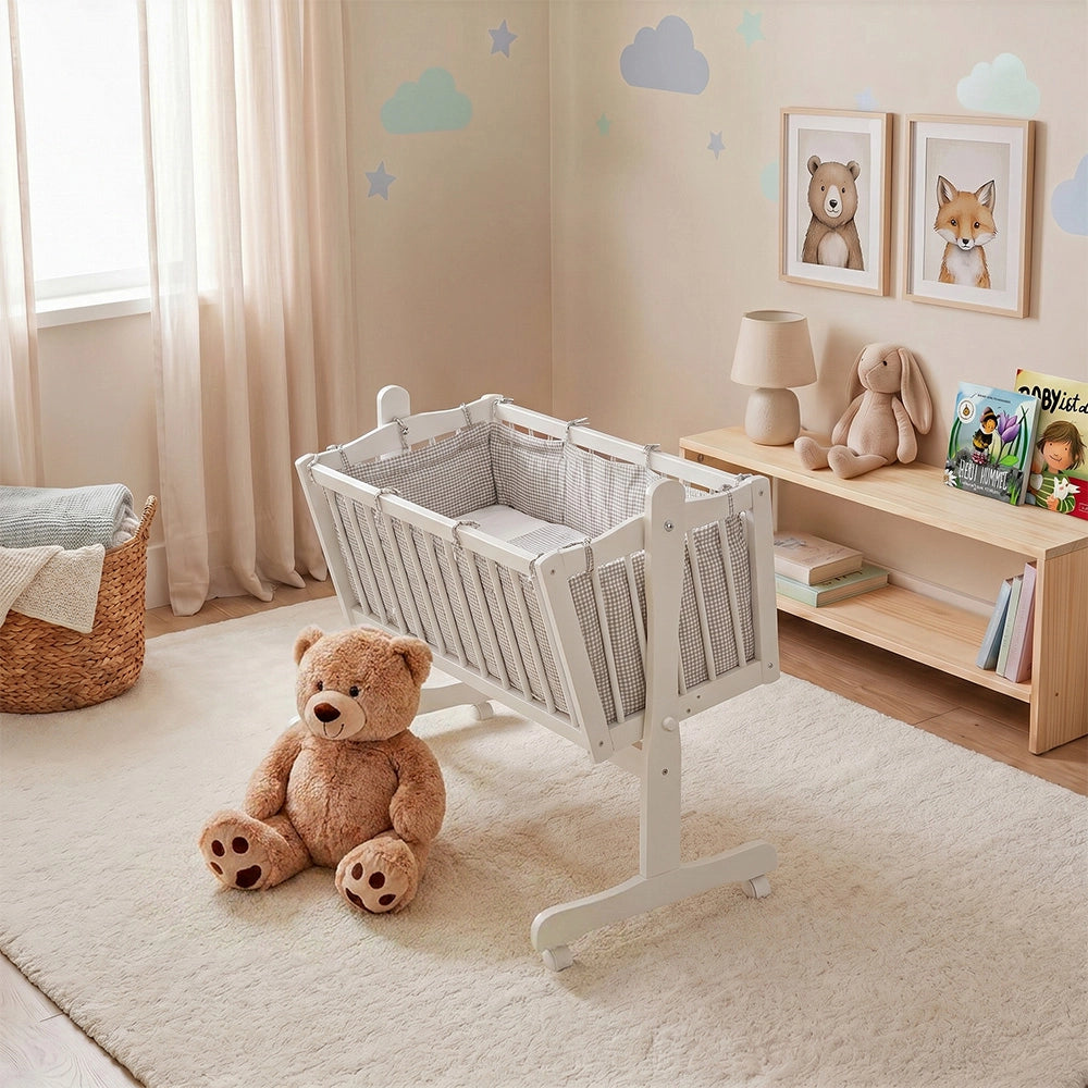 Lettino per bambini Bianco 40x90 con ruote Vitalispa