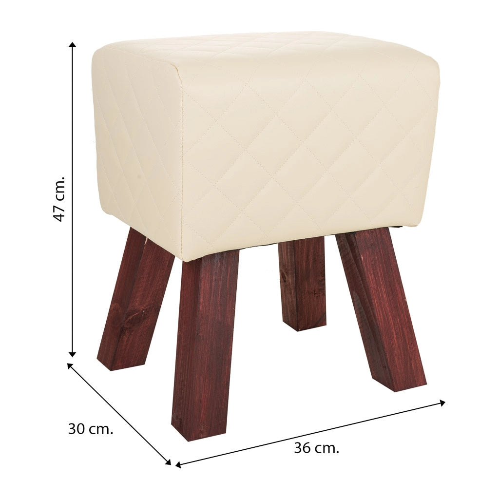 Sgabello imbottito bianco 36x30x47h