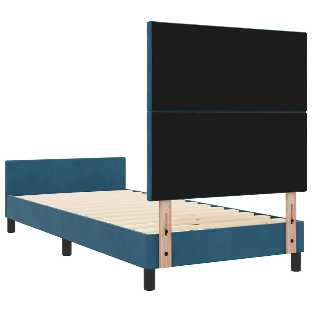 Letto a molle con testiera Blu Scuro 90 x 190 cm Velluto 3344979