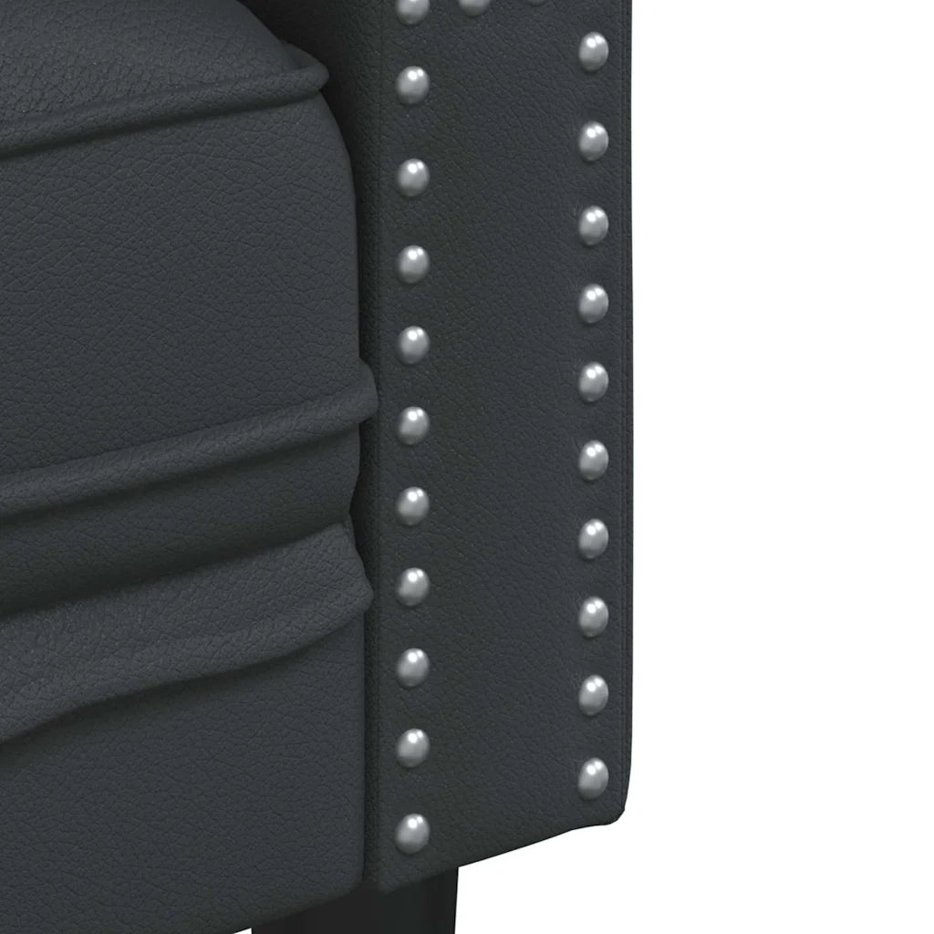 Poltrona | Sedia Relax Chesterfield Nera in Similpelle