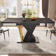Tavolo da pranzo estensibile con illuminazione LED - Xylo - 110(140) x 80 x 76 cm - Legno nero - Per 6 persone