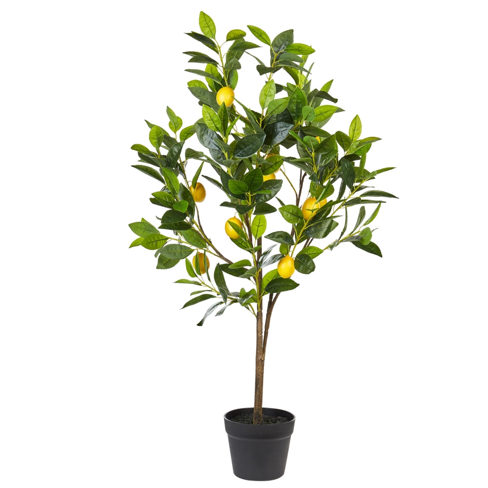 Pianta di limone artificiale in plastica in vaso 105 cm decorazione da interno