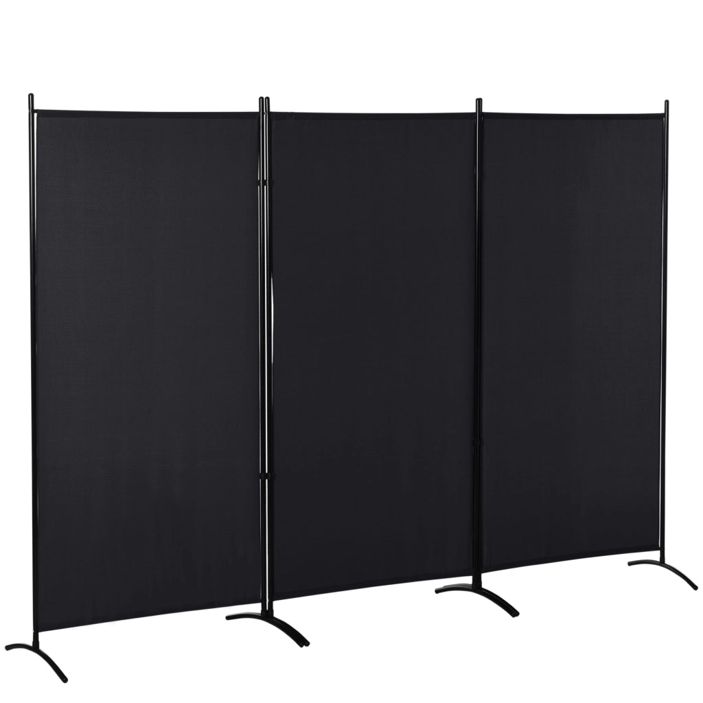 Paravento 3 Ante Pieghevole ¨C Minimal ¨C Nero Metallo 182x253 cm