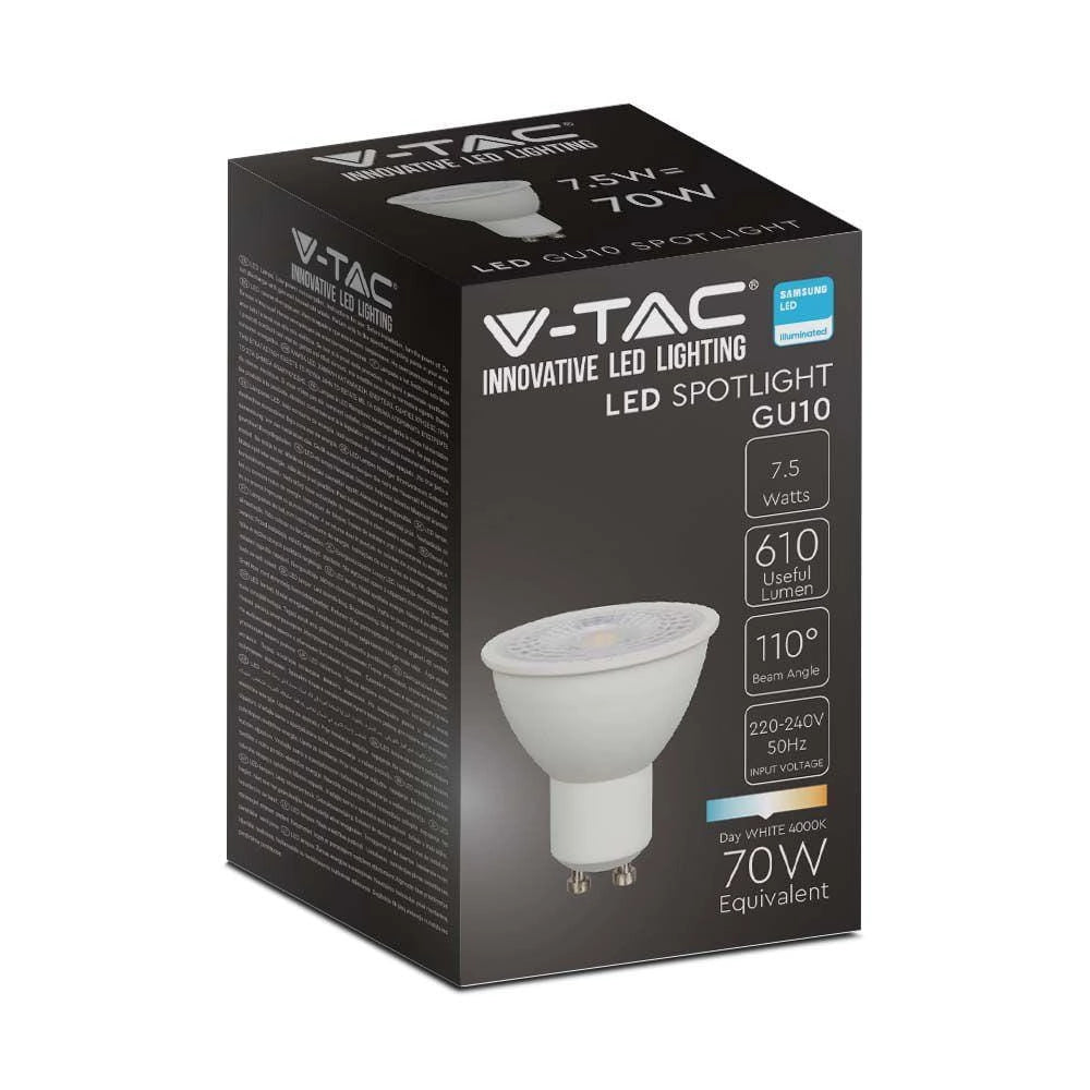 V-TAC Lampadina LED GU10 7,5W Samsung 4000K 610lm