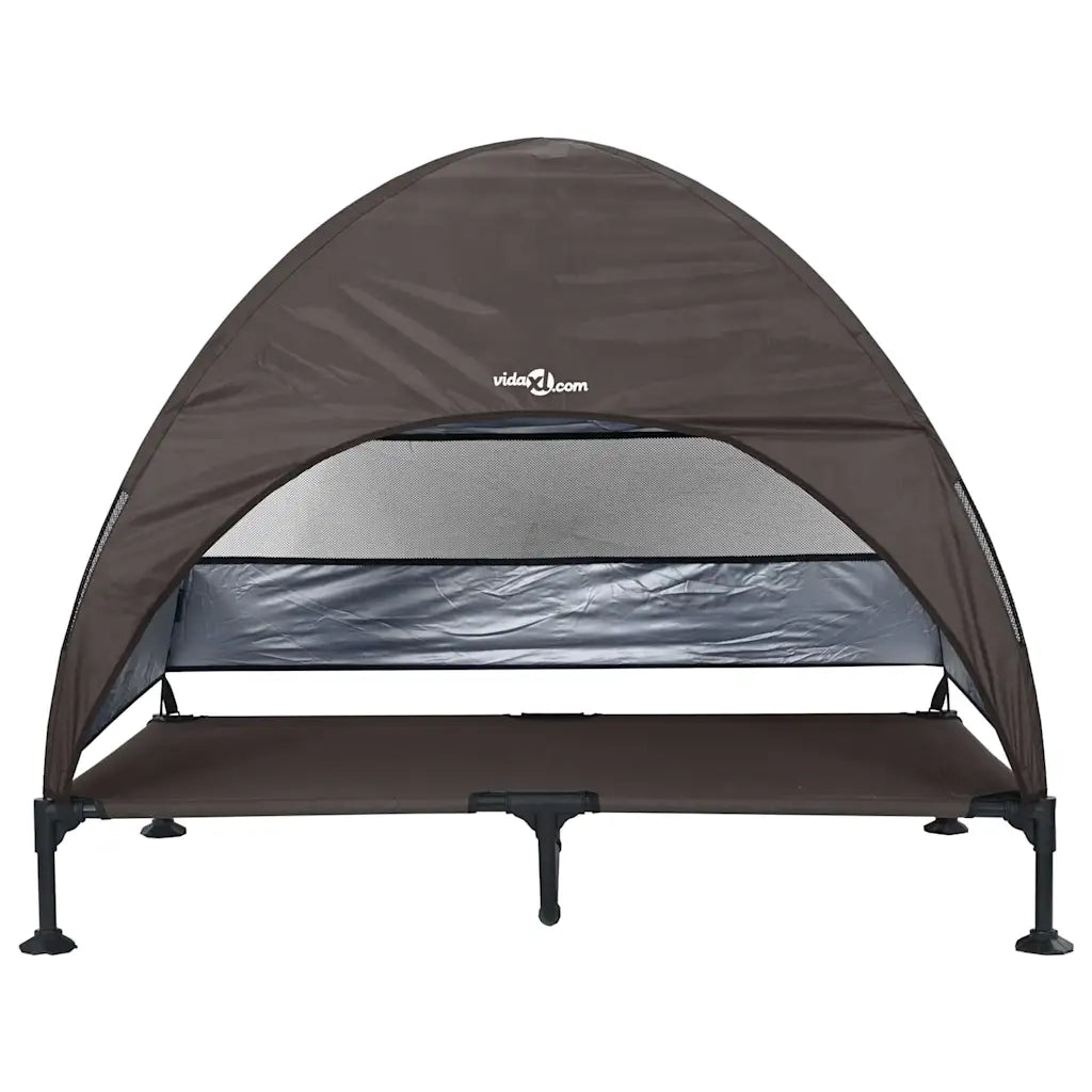 vidaXL Letto per Cani Elevato Marrone 127 x 81 x 108 cm