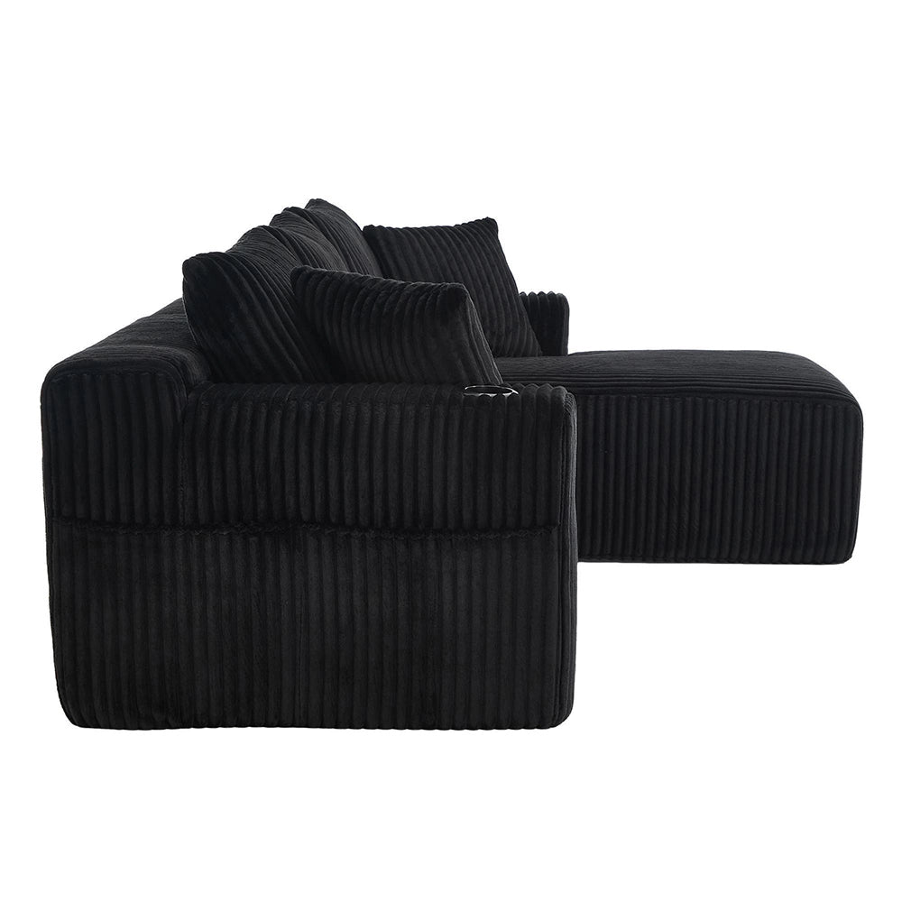 Set modulare divano - Xylo - 2 posti + chaise longue, velluto