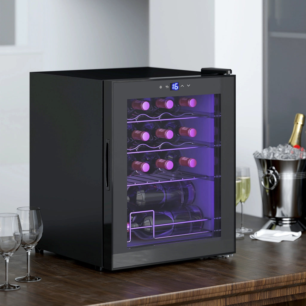 Cantinetta Vino 16 Bottiglie ¨C Xylo ¨C 42L Frigo Bevande Temperatura Regolabile 5-18¡ãC Porta Vetro Nero