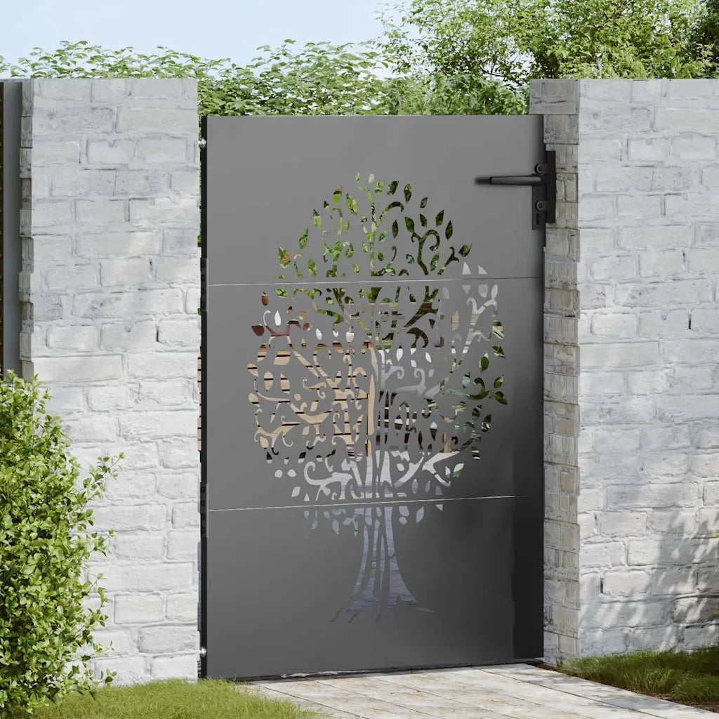 Cancello da giardino con blocco Nero 85 x 150 cm 42015861