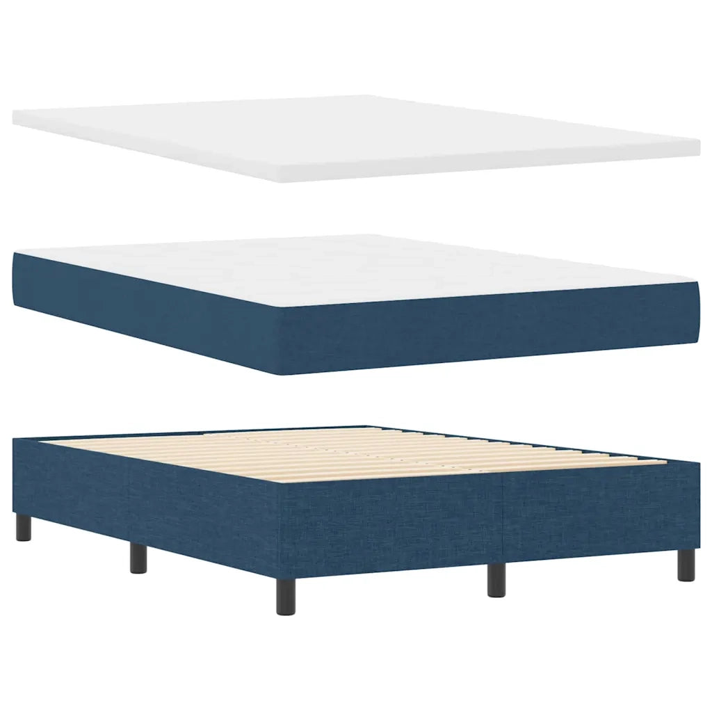 Letto a molle con testiera Blu 140 x 200 cm Tessuto 3339475
