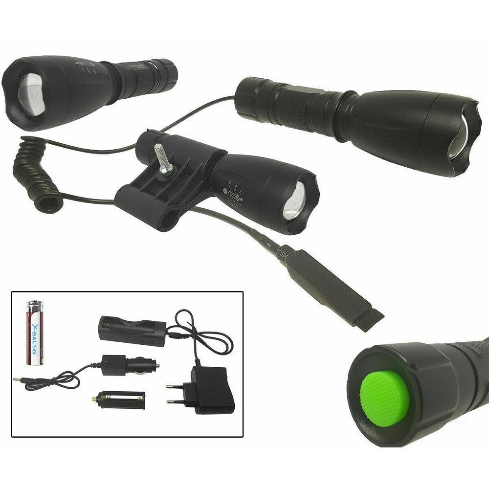 Trade Shop - Torcia Led A Batteria Ricaricabile Con Slitta Per Softair Controllo Remoto Q1891 -