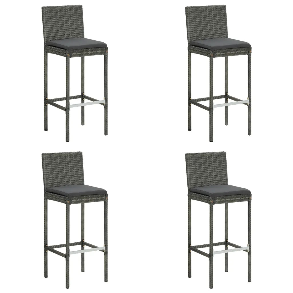Set da Bar da Giardino 5pz con Cuscini Grigio 3067945
