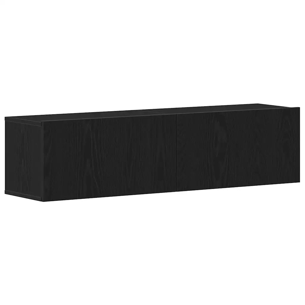 Mobile porta TV a parete pratico 120 x 30 x 30 cm salvaspazio design contemporaneo in legno composito nero 02_0051790