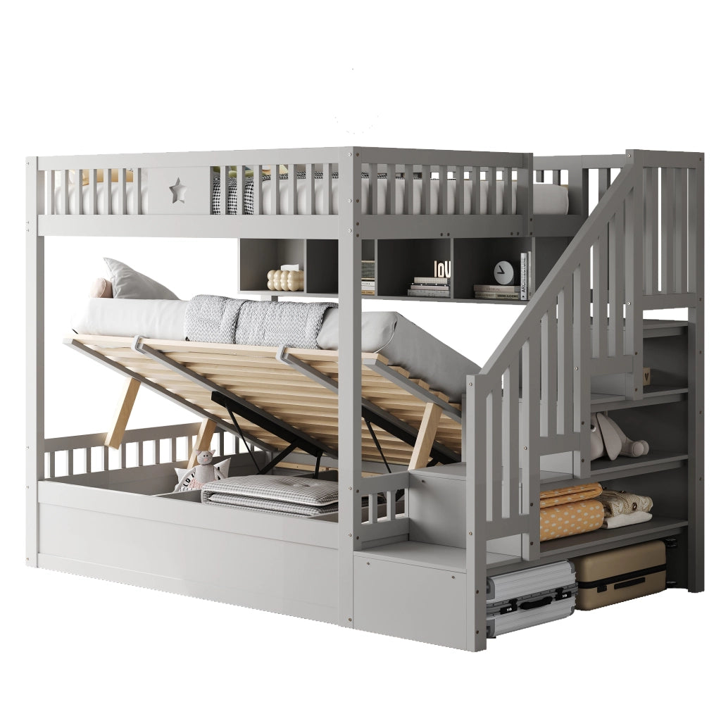 letto a castello legno grigio 140 x 200 cm