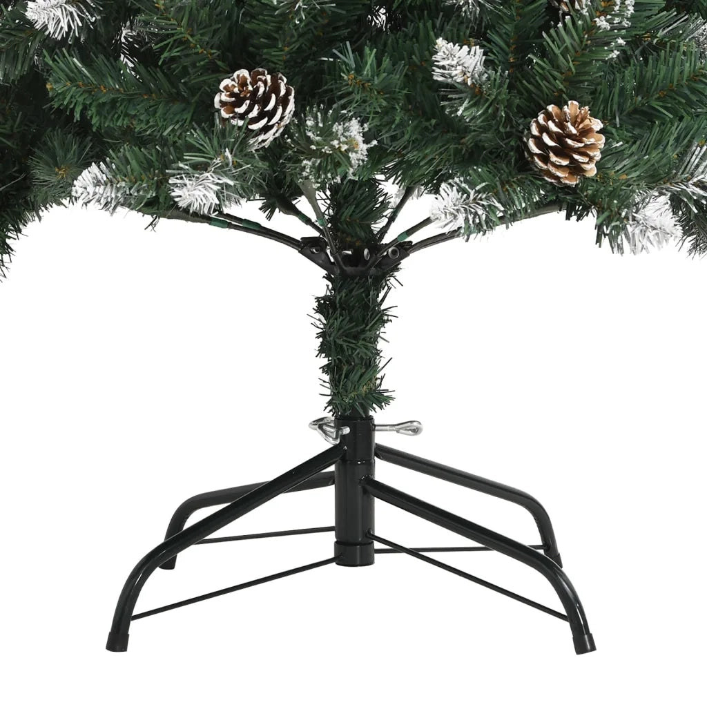 Albero di Natale Artificiale-Albero Natalizio con Base Verde 150 cm PVC 999851