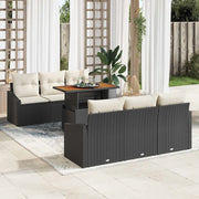 Set Divano da Giardino con cuscino 7 pcs Nero e Crema 3349781