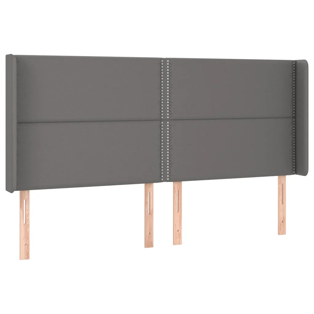 Giroletto Molle con Materasso e LED Grigio 200x200cm Similpelle