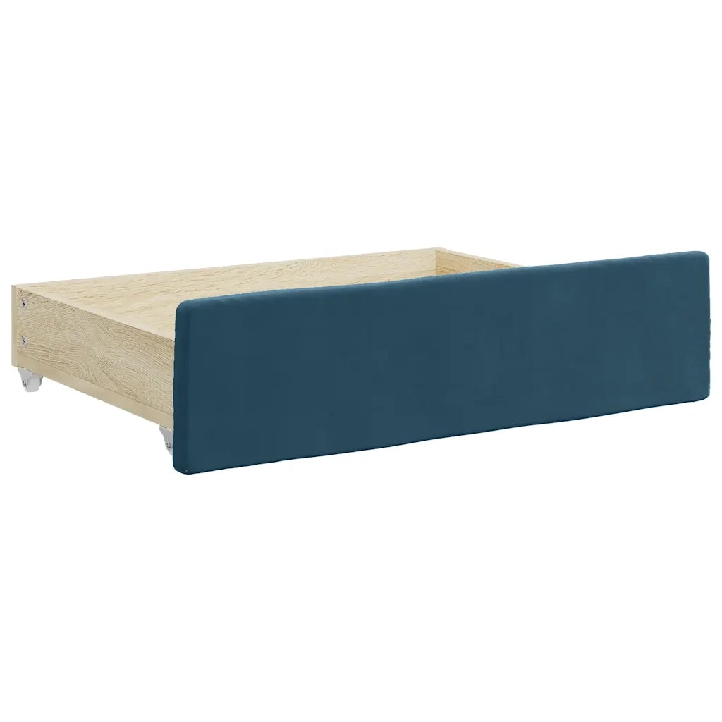 Divano Letto Estraibile con Cassetti Blu 80x200 cm Velluto 3197103