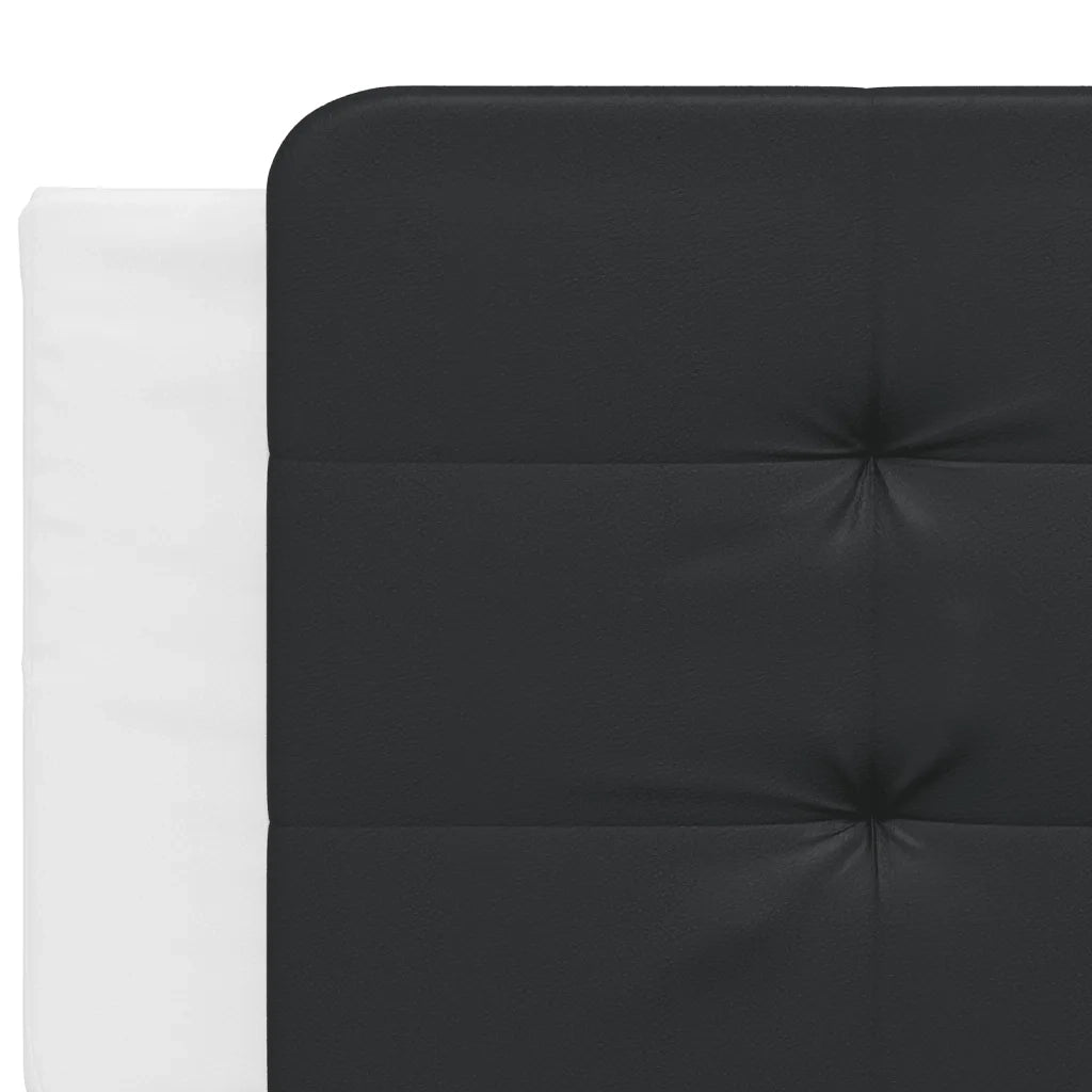 Letto con Materasso Zadar Bianco e Nero 200x200cm in Similpelle