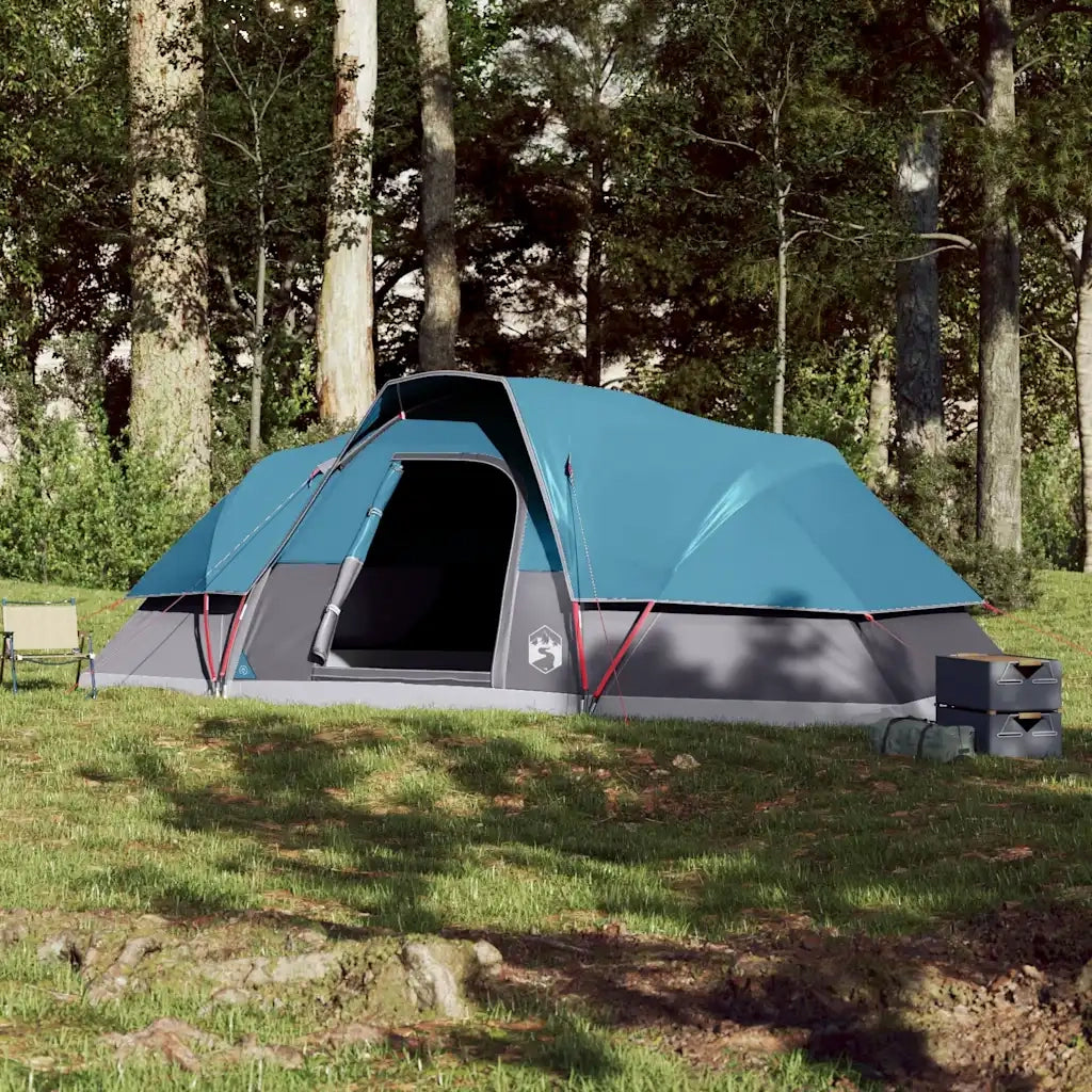 Tenda da Campeggio a Cupola per 9 Persone-Tenda per Escursionismo Blu Impermeabile