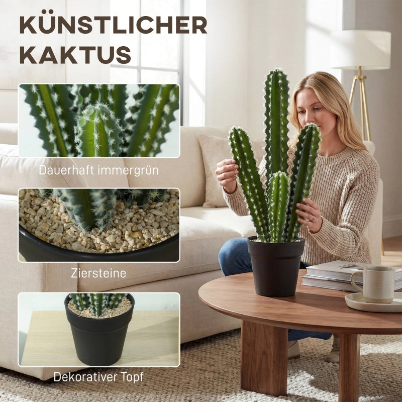 Pianta di cactus artificiale, 53 cm, piante artificiali in vaso per casa e ufficio