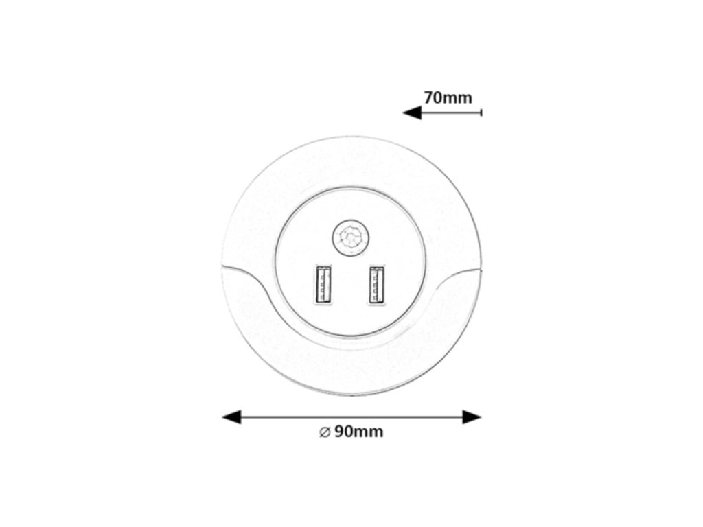 Lampada notte presa sensore USB LED 13,9W bianca Rabalux