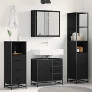 Set di mobili per il bagno 4 pcs Rovere Nero Legno multistrato 3402331