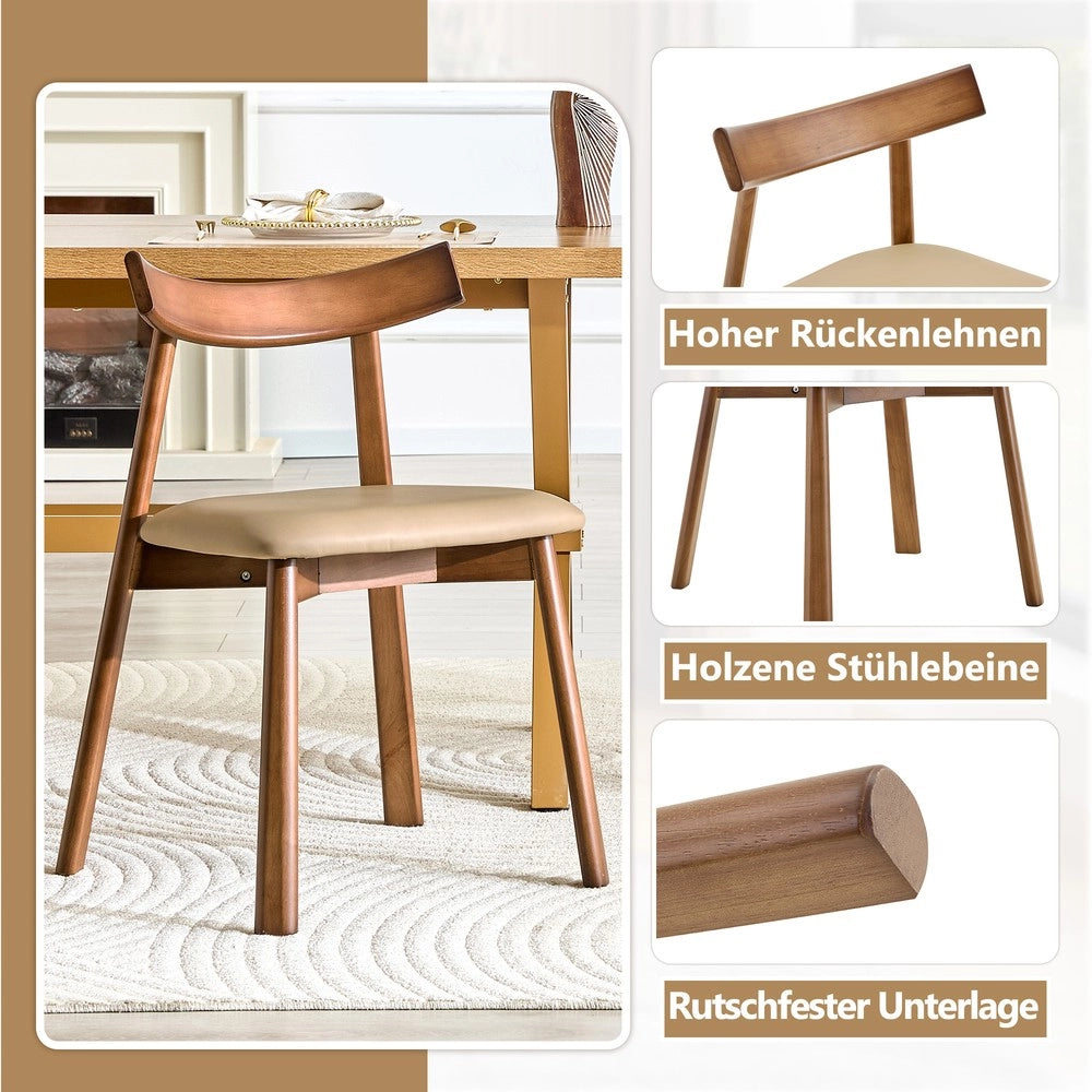 Set 2 Sedie da Pranzo Imbottite ¨C MINIMAL ¨C Legno, Schienale Ergonomico, Moderne