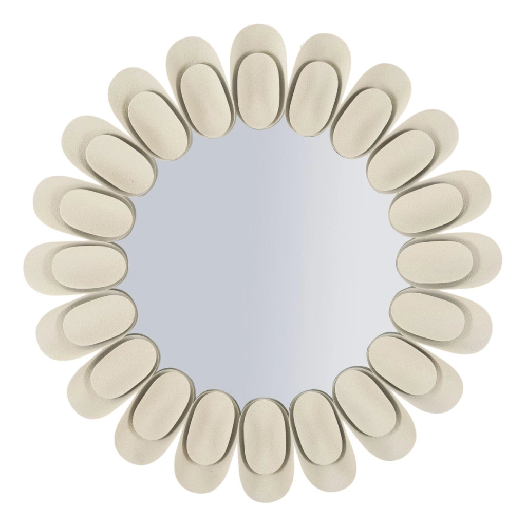 Specchio con Cornice VKH781, Beige, Metallo, 85x85x6 cm