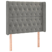 Testiera | Testata ad Orecchio Grigio Chiaro 93x16x118/128 cm in Velluto