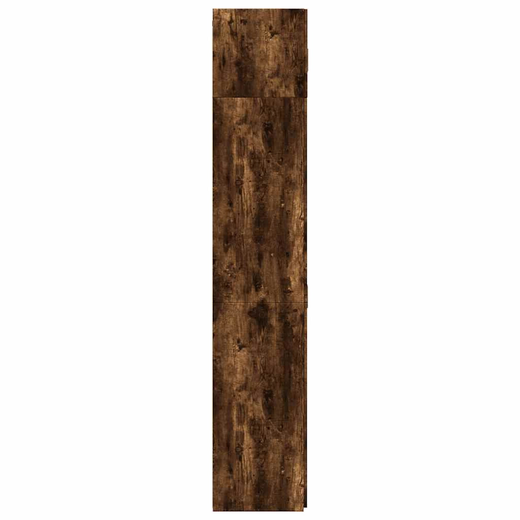 Mobile contenitore alto multifunzionale 70 x 42,5 x 225 cm in legno composito effetto rovere affumicato 02_0055578