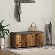 Panca per ingresso con cuscino Legno vecchio 100 x 38 x 46 cm 891494