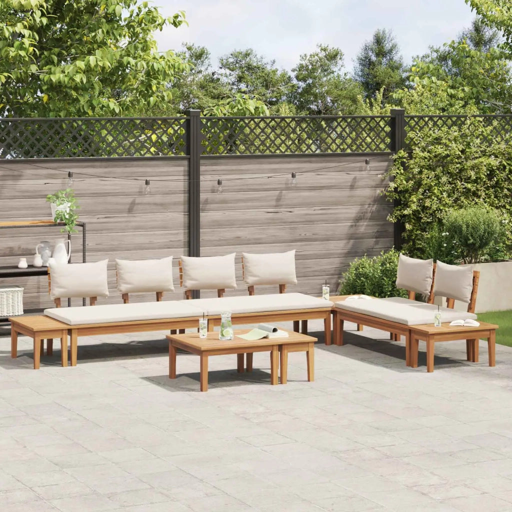 Set Divano da Giardino 5 pcs Marrone e Crema 3356870