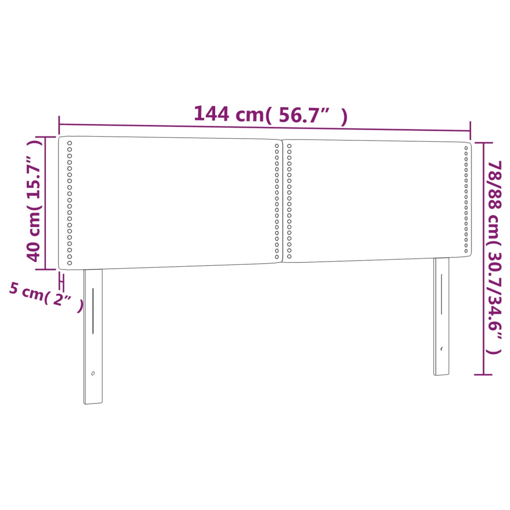 Testiera Nera 144x5x78/88 cm in Velluto 345940