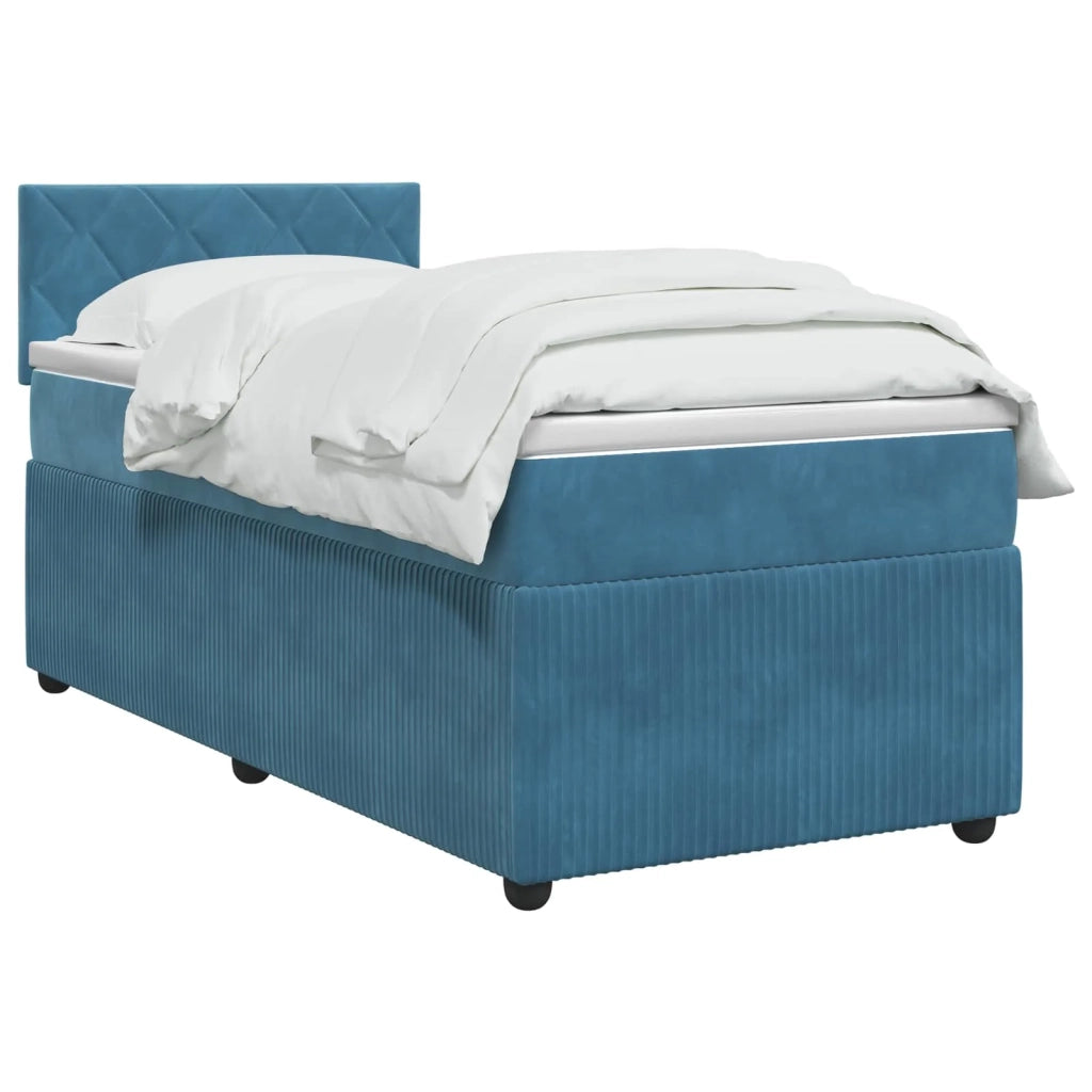 Letto box spring con materasso Blu 90 x 200 cm Velluto 3453075
