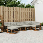 Set di divani da esterno 7 pcs Naturale e Grigio Chiaro 3381567