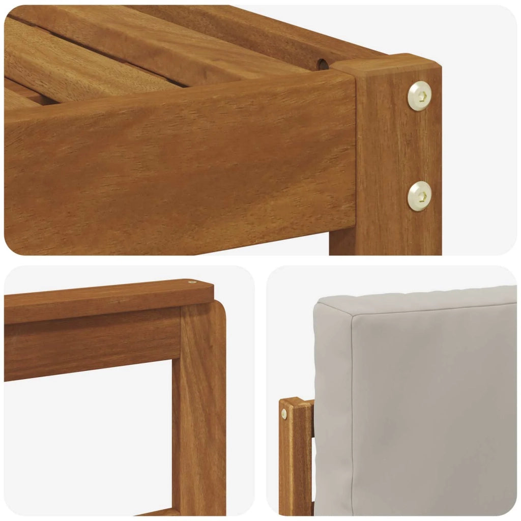 Set di divani da esterno 5 pcs Grigio Naturale e Chiaro 3366239