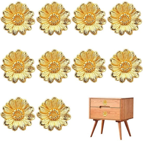 Pommele a viti di chiusura per porte - 10 pezzi - maniglie per porte a forma di fiore - maniglia per mobili - design elegante - multi dimensione - maniglie per carrello