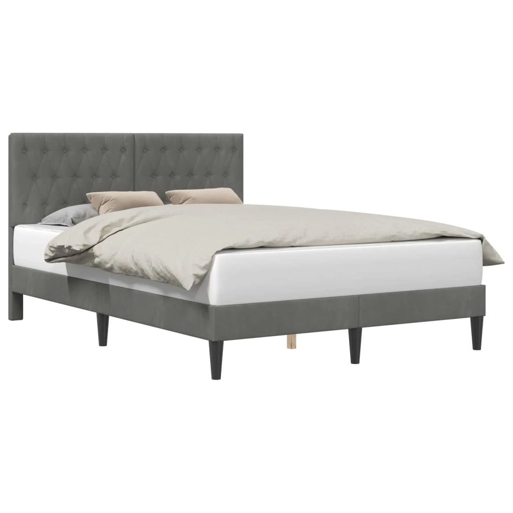 Struttura del letto-Giroletto Grigio Scuro 140 x 190 cm Velluto 752739