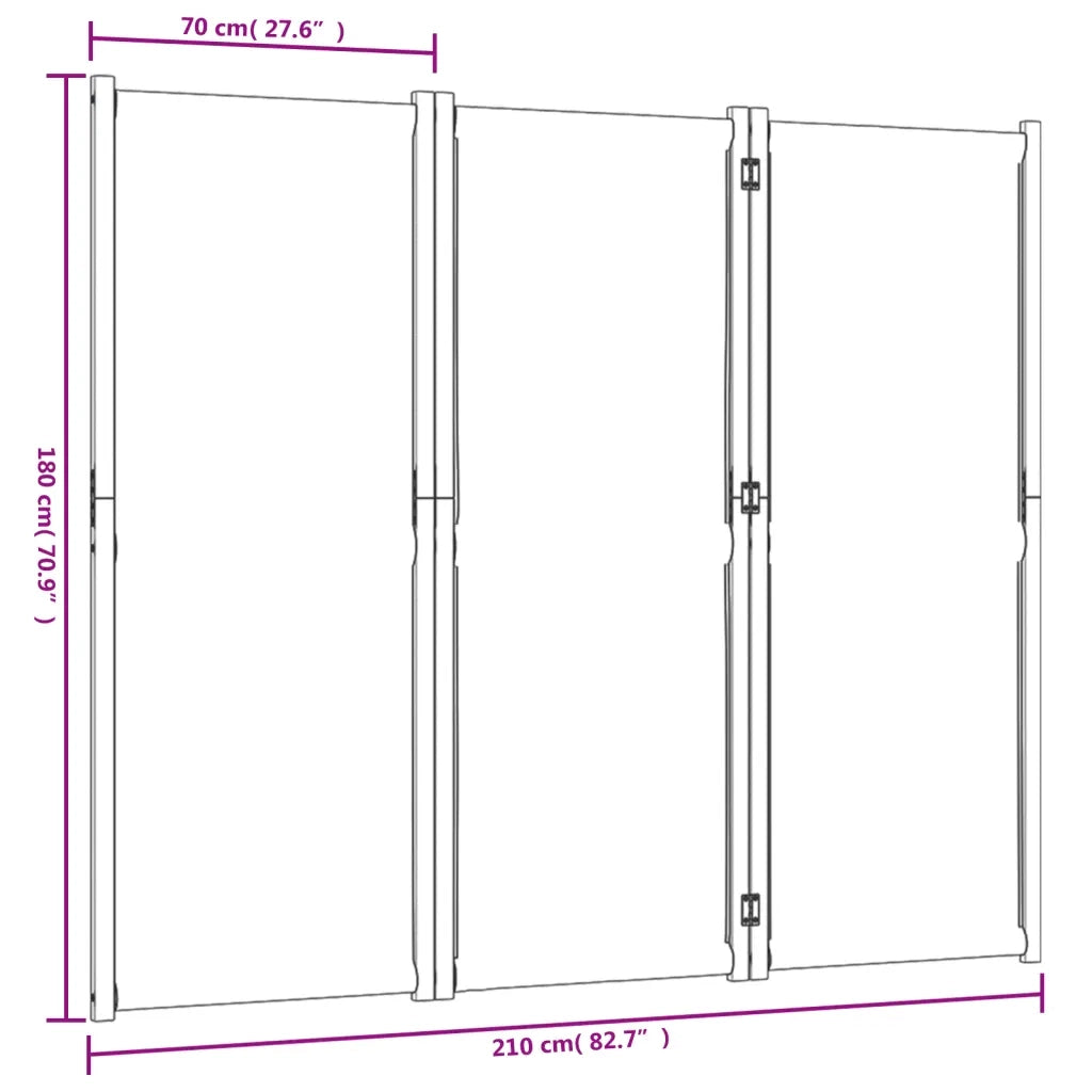 Divisorio Ambienti | Divider per stanze | Paravento a 3 Pannelli Blu Scuro 210x180 cm
