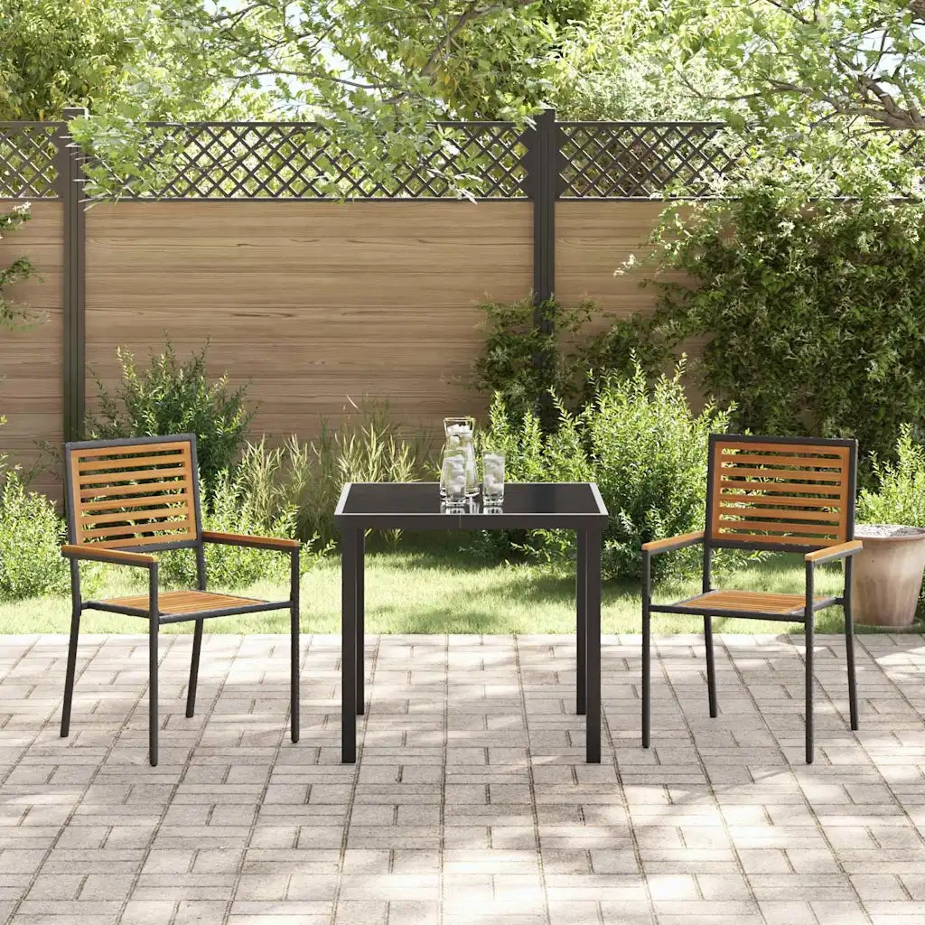 Sedie impilabili da giardino 2 pcs Marrone e Nero 42006822