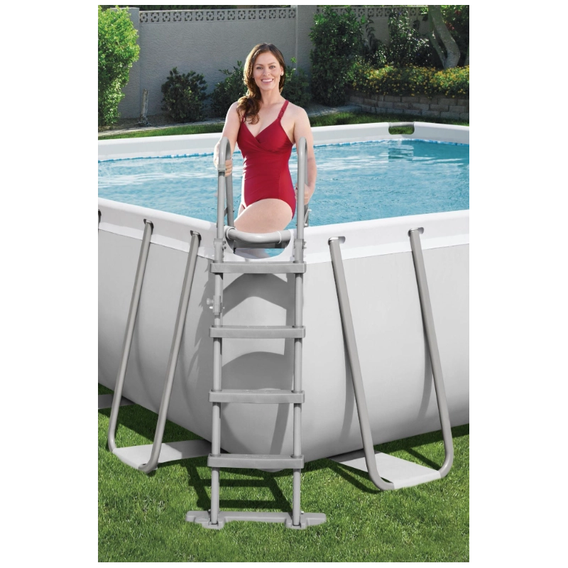 Piscina fuori terra rettangolare Bestway Power Steel 56465 549x274x122 cm con filtro, scaletta e copertura