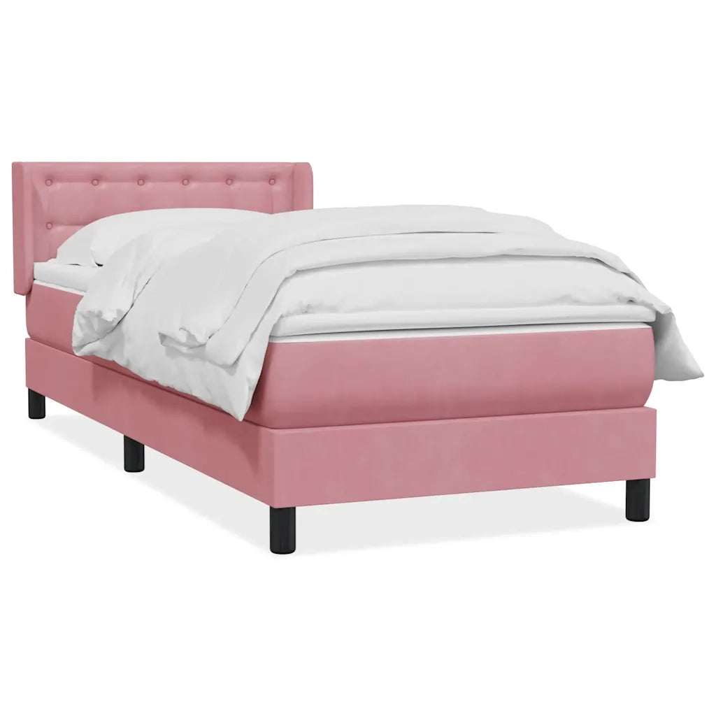 Giroletto a Molle con Materasso Rosa 80x220 cm Velluto 3318476