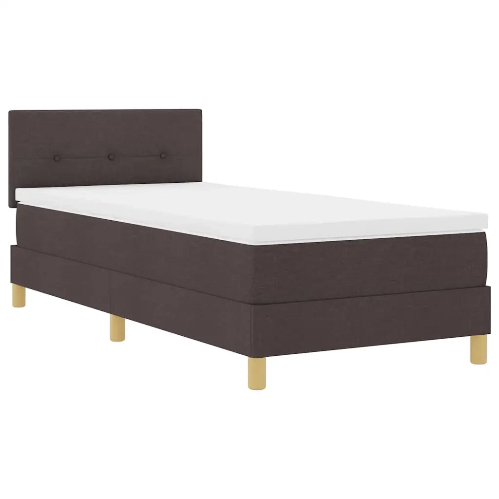 Letto a molle con cuscino Marrone Scuro 90 x 200 cm Tessuto 3338891